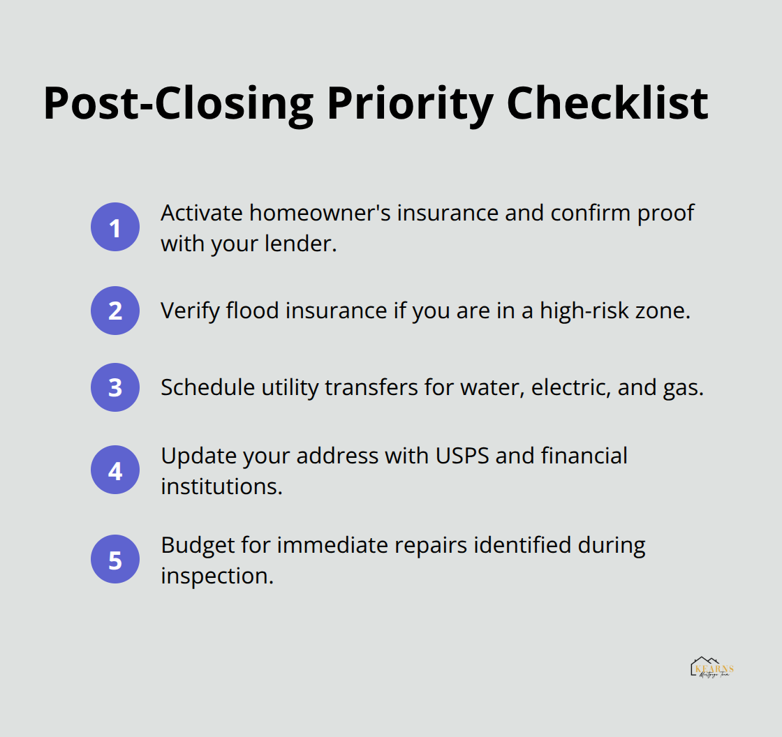 Immediate tasks to handle after closing on a Florida home - home buying process in florida
