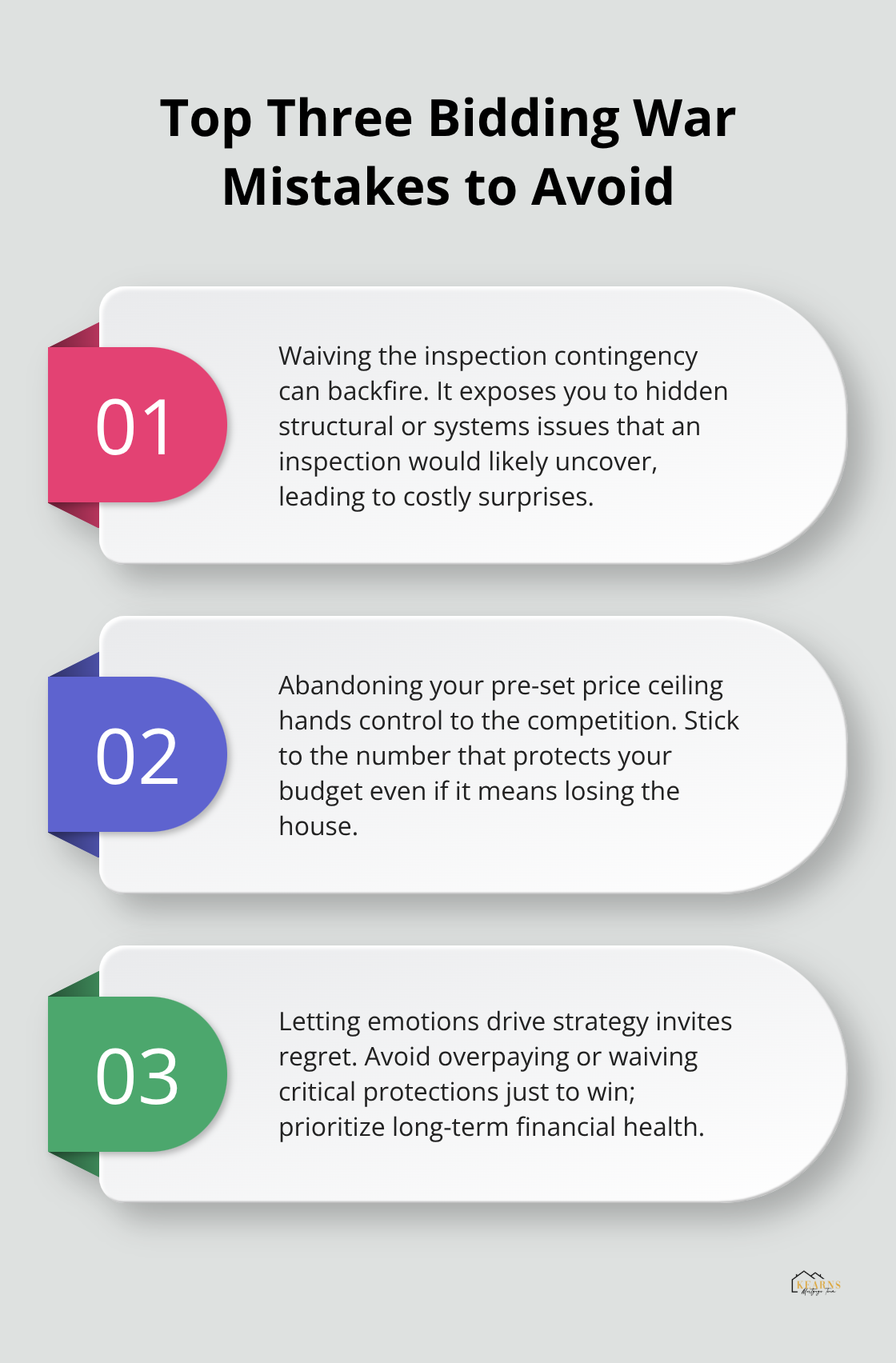 Three critical bidding war mistakes with explanations
