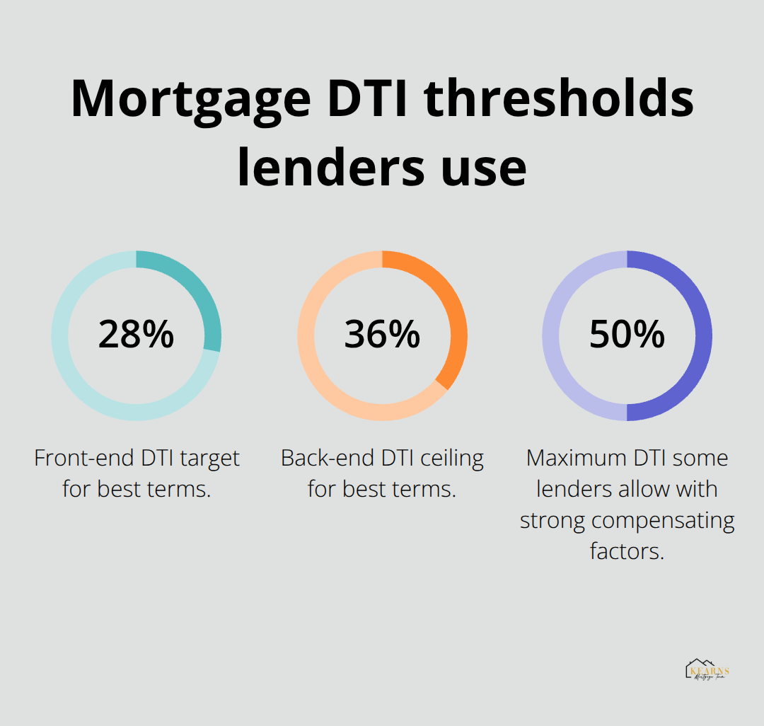 Visualizing common debt-to-income ratio limits for mortgage approval